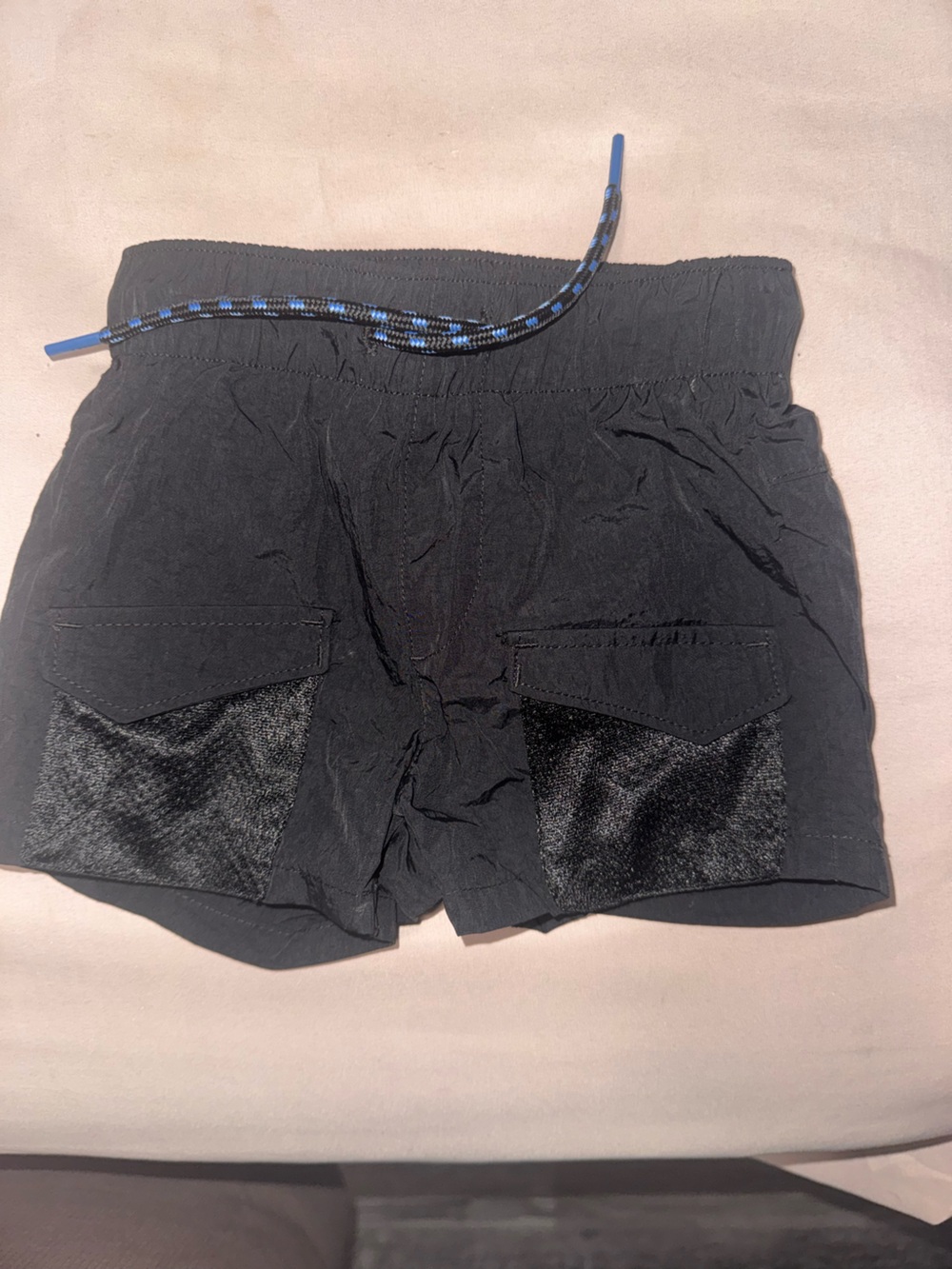 Old Navy Black Men's Drawstring Jogger Shorts with Blue Accent